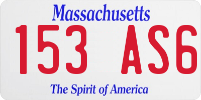 MA license plate 153AS6