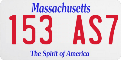 MA license plate 153AS7