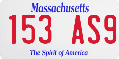 MA license plate 153AS9