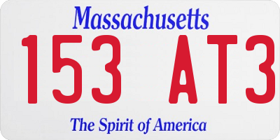 MA license plate 153AT3