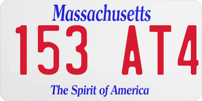 MA license plate 153AT4