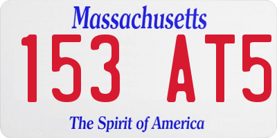 MA license plate 153AT5