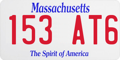 MA license plate 153AT6