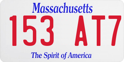 MA license plate 153AT7