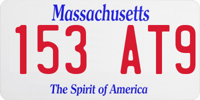 MA license plate 153AT9