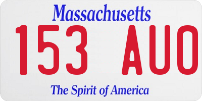 MA license plate 153AU0