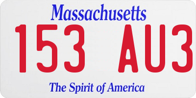 MA license plate 153AU3