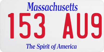 MA license plate 153AU9