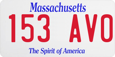 MA license plate 153AV0