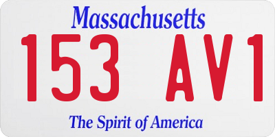 MA license plate 153AV1