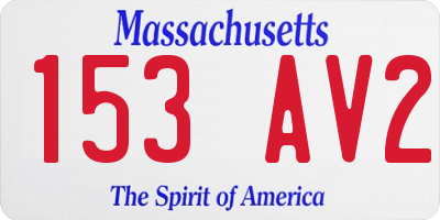 MA license plate 153AV2