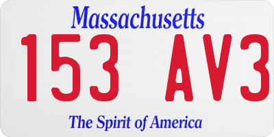 MA license plate 153AV3