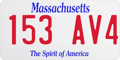 MA license plate 153AV4