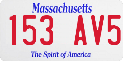 MA license plate 153AV5