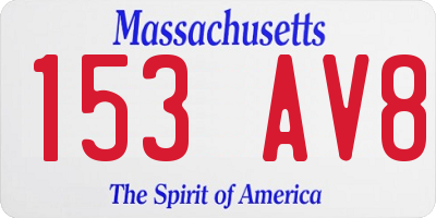 MA license plate 153AV8