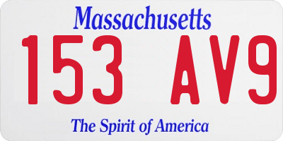 MA license plate 153AV9