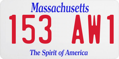 MA license plate 153AW1