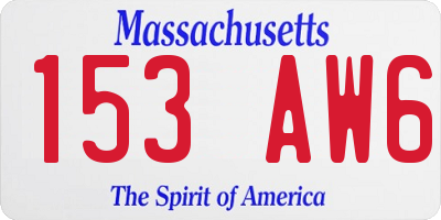 MA license plate 153AW6