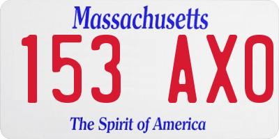 MA license plate 153AX0