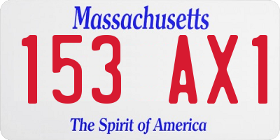 MA license plate 153AX1