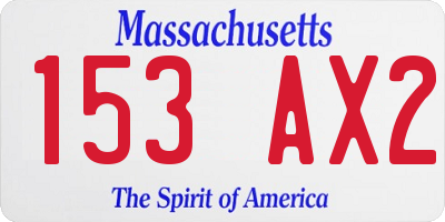 MA license plate 153AX2