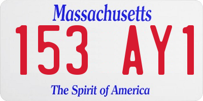 MA license plate 153AY1