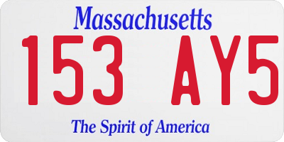 MA license plate 153AY5