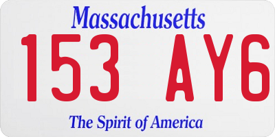 MA license plate 153AY6