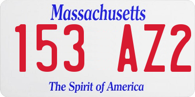 MA license plate 153AZ2