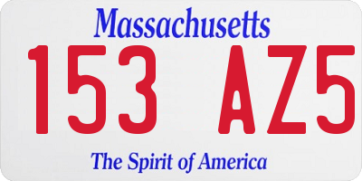 MA license plate 153AZ5