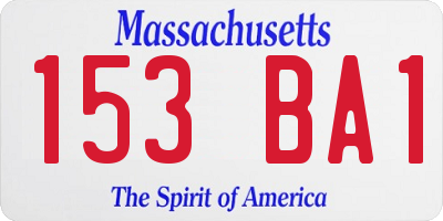 MA license plate 153BA1