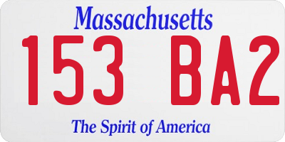 MA license plate 153BA2