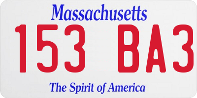 MA license plate 153BA3