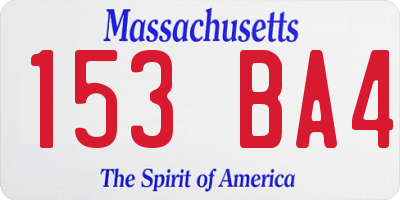MA license plate 153BA4