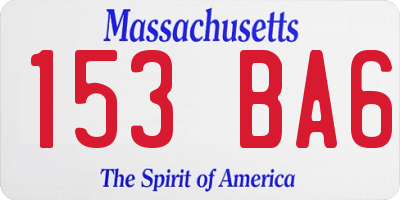 MA license plate 153BA6