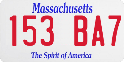 MA license plate 153BA7