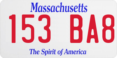 MA license plate 153BA8