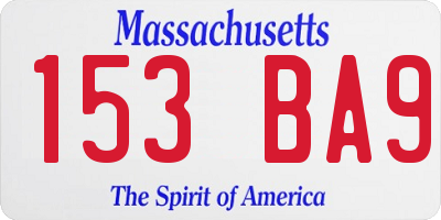 MA license plate 153BA9