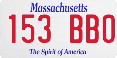 MA license plate 153BB0