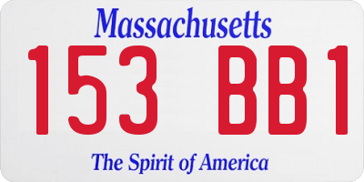MA license plate 153BB1