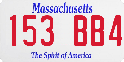 MA license plate 153BB4