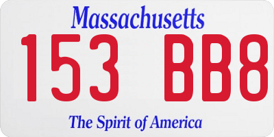 MA license plate 153BB8