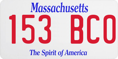 MA license plate 153BC0