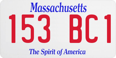 MA license plate 153BC1