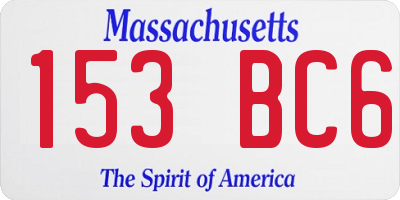 MA license plate 153BC6