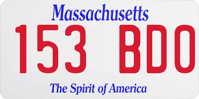 MA license plate 153BD0