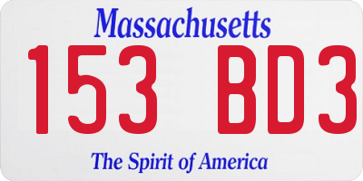 MA license plate 153BD3