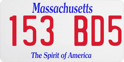 MA license plate 153BD5