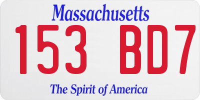 MA license plate 153BD7