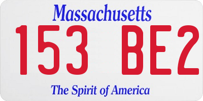 MA license plate 153BE2